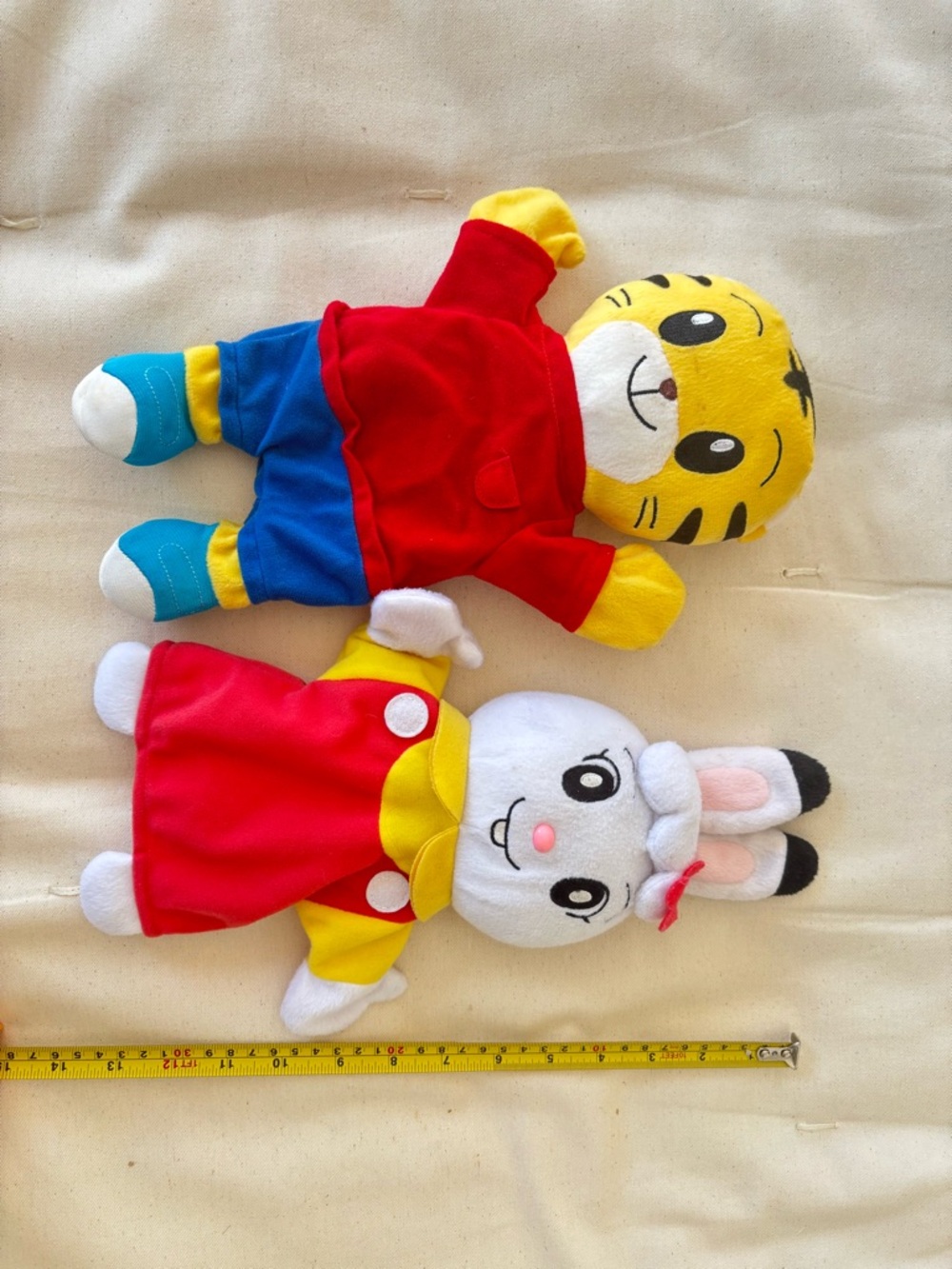 Set of 2 Tiger and White Bunny Plush Toy - educational hand puppets